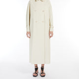 Long linen cloth trench coat