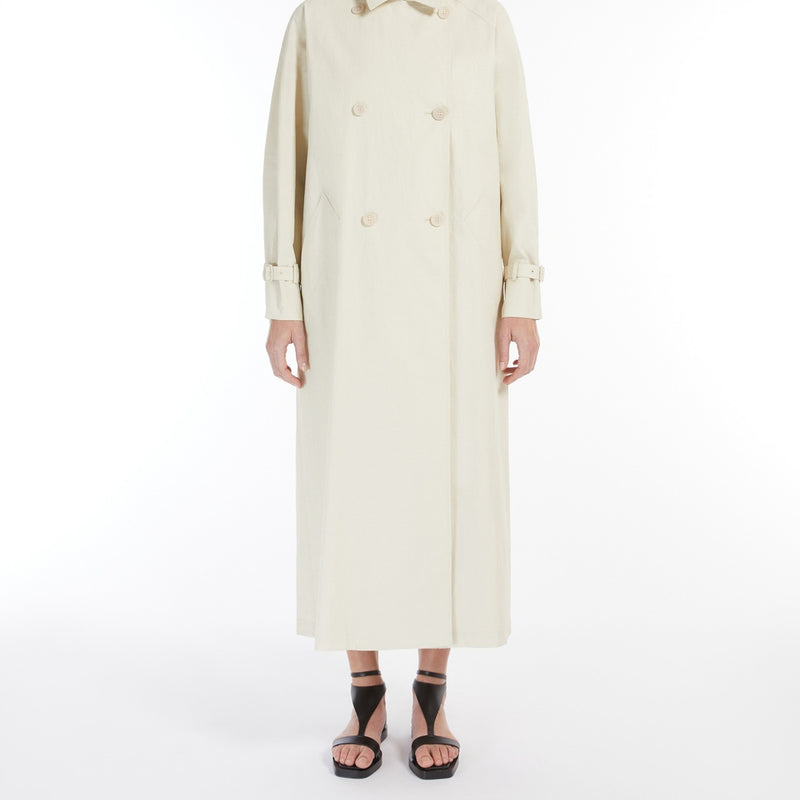 Long linen cloth trench coat