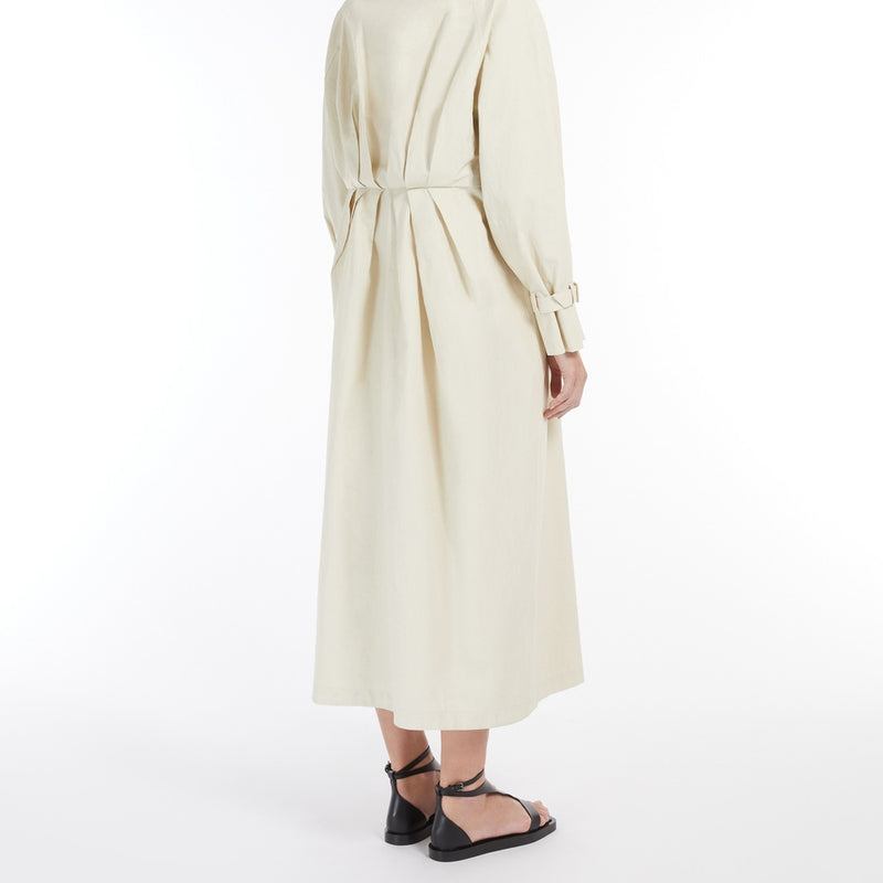 Long linen cloth trench coat