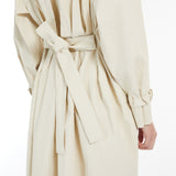 Long linen cloth trench coat