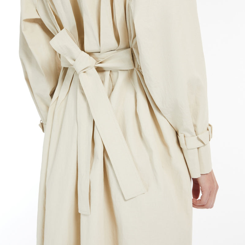 Long linen cloth trench coat