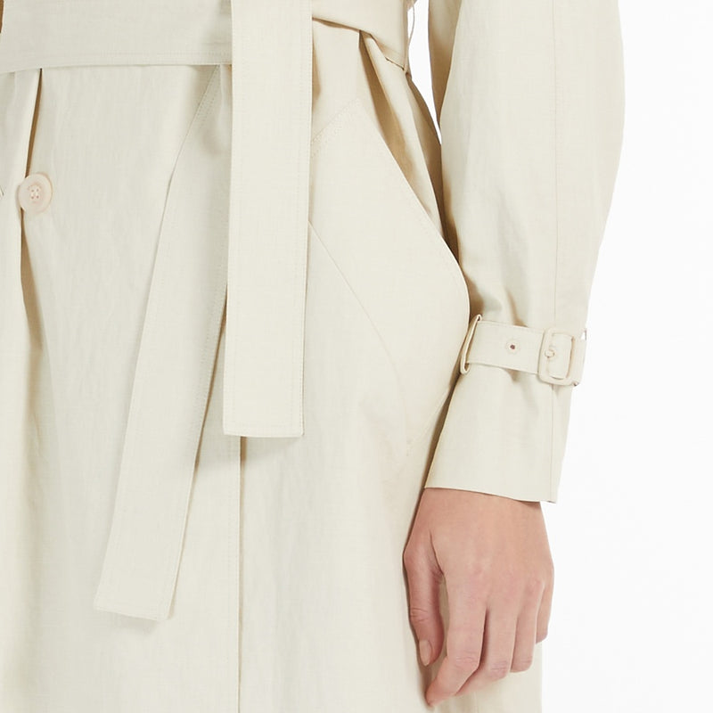 Long linen cloth trench coat