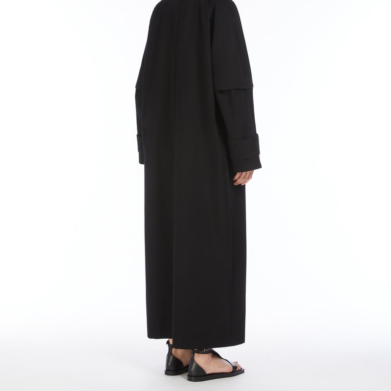 Long water-repellent cotton trench coat
