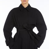 Long water-repellent cotton trench coat