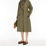 Reversible trench coat in water-repellent gabardine