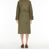 Reversible trench coat in water-repellent gabardine