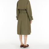 Reversible trench coat in water-repellent gabardine