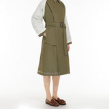 Reversible trench coat in water-repellent gabardine