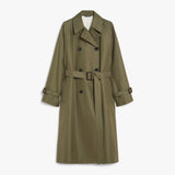 Reversible trench coat in water-repellent gabardine