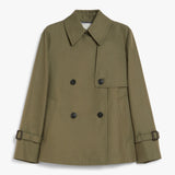 Water-repellent gabardine short trench coat