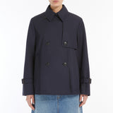 Water-repellent gabardine short trench coat