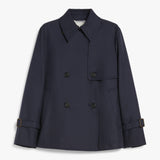 Water-repellent gabardine short trench coat