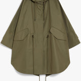 Water-repellent cotton gabardine cape