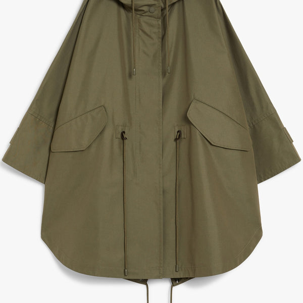 Water-repellent cotton gabardine cape