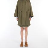 Water-repellent cotton gabardine cape
