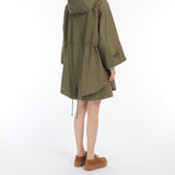 Water-repellent cotton gabardine cape
