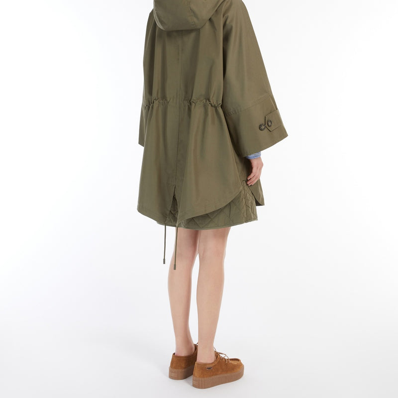 Water-repellent cotton gabardine cape