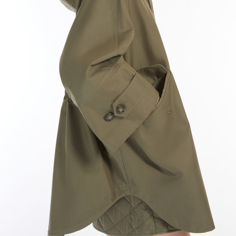 Water-repellent cotton gabardine cape
