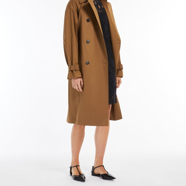 Short water-repellent cotton trench coat