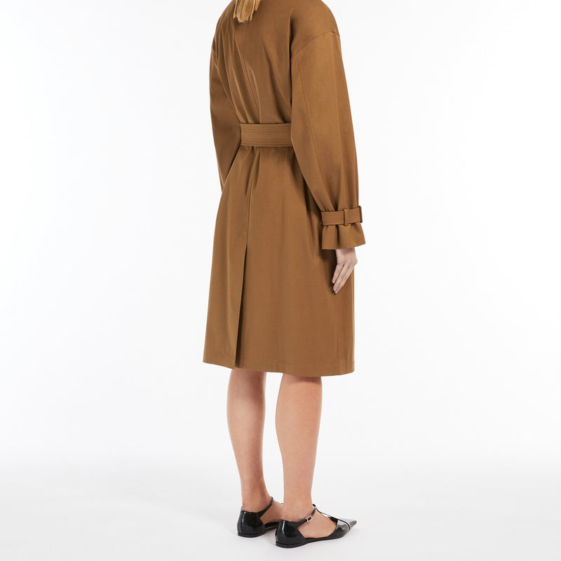 Short water-repellent cotton trench coat