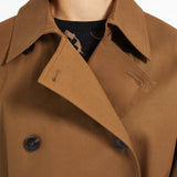 Short water-repellent cotton trench coat