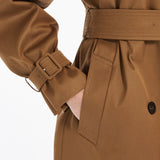 Short water-repellent cotton trench coat