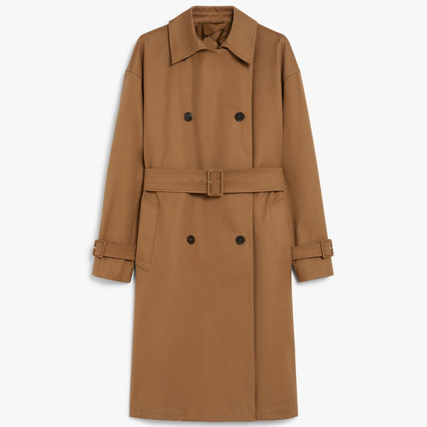 Short water-repellent cotton trench coat