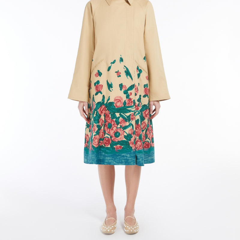 Water-repellent cotton gabardine trench coat