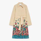 Water-repellent cotton gabardine trench coat