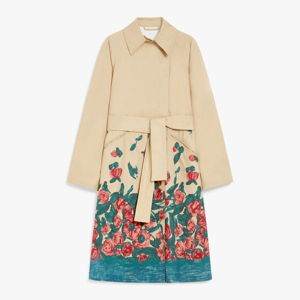 Water-repellent cotton gabardine trench coat