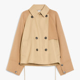 Water-repellent gabardine double-breasted trench coat