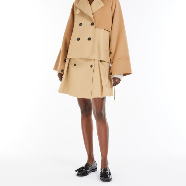 Water-repellent gabardine double-breasted trench coat