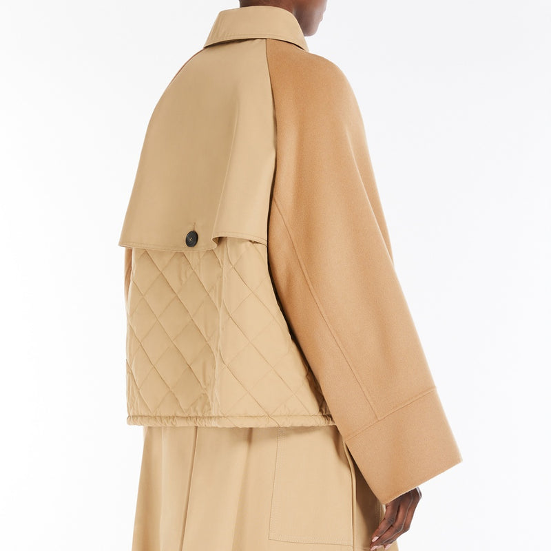Water-repellent gabardine double-breasted trench coat