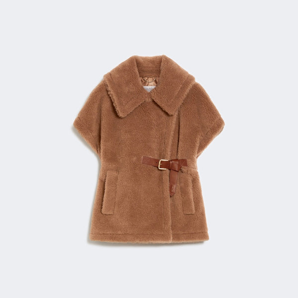 Camel teddy fabric cape