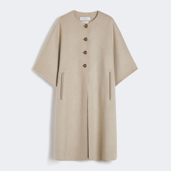 Long cape in cashmere loden