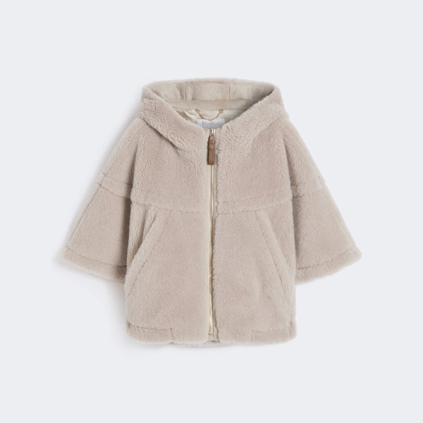Boxy alpaca wool teddy cape
