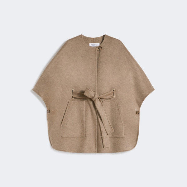 Cashmere cape with belt