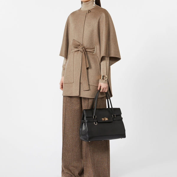 Cashmere cape with belt