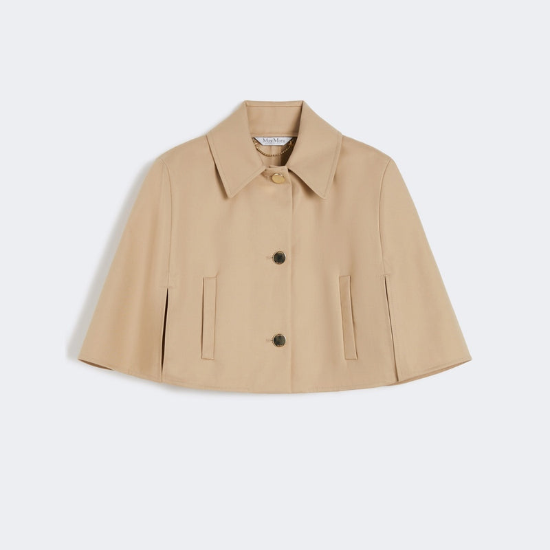 Short cape in water-repellent cotton