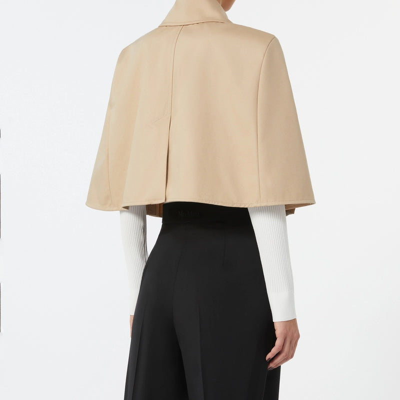 Short cape in water-repellent cotton