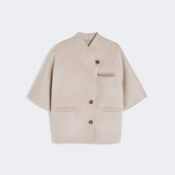 Short cashmere loden cape