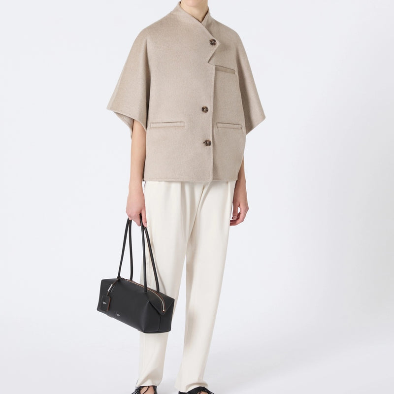 Short cashmere loden cape