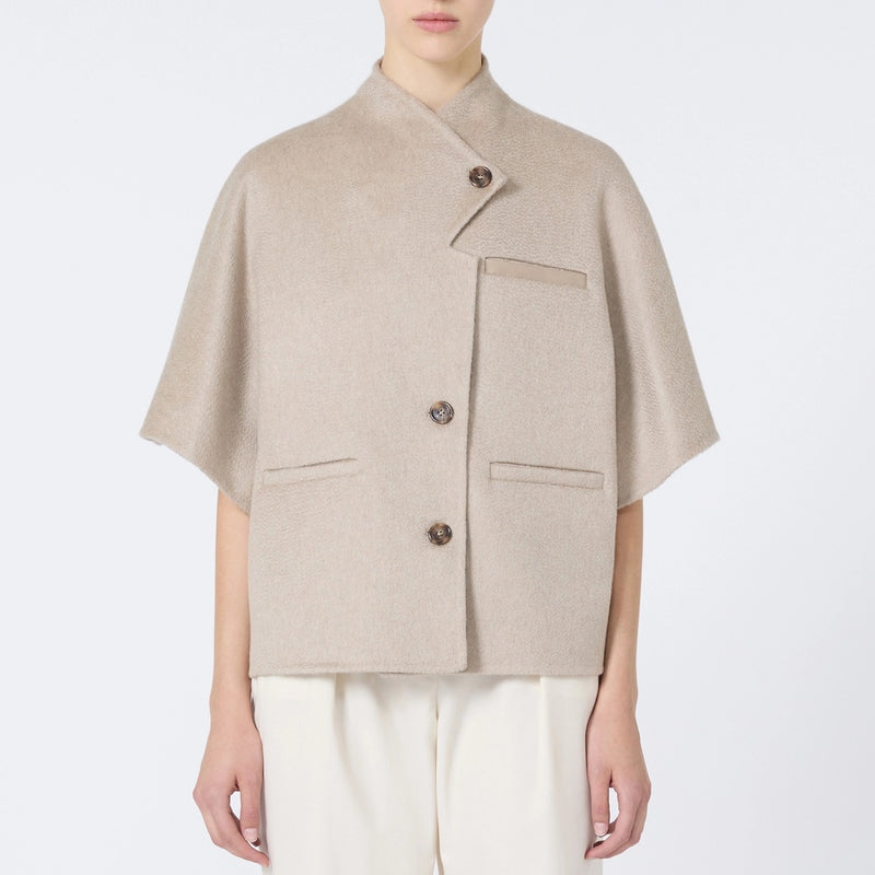Short cashmere loden cape