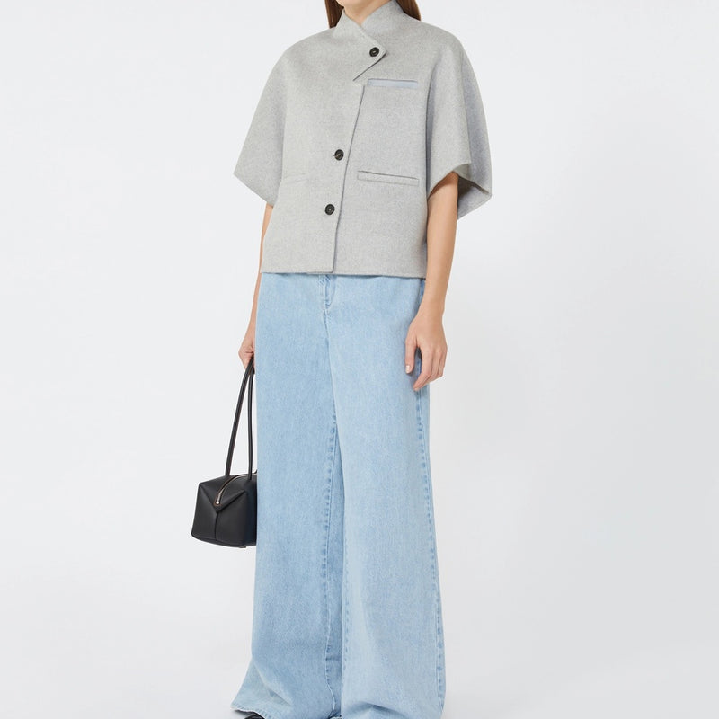 Short cashmere loden cape