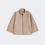 Reversible padded cape in water-repellent canvas