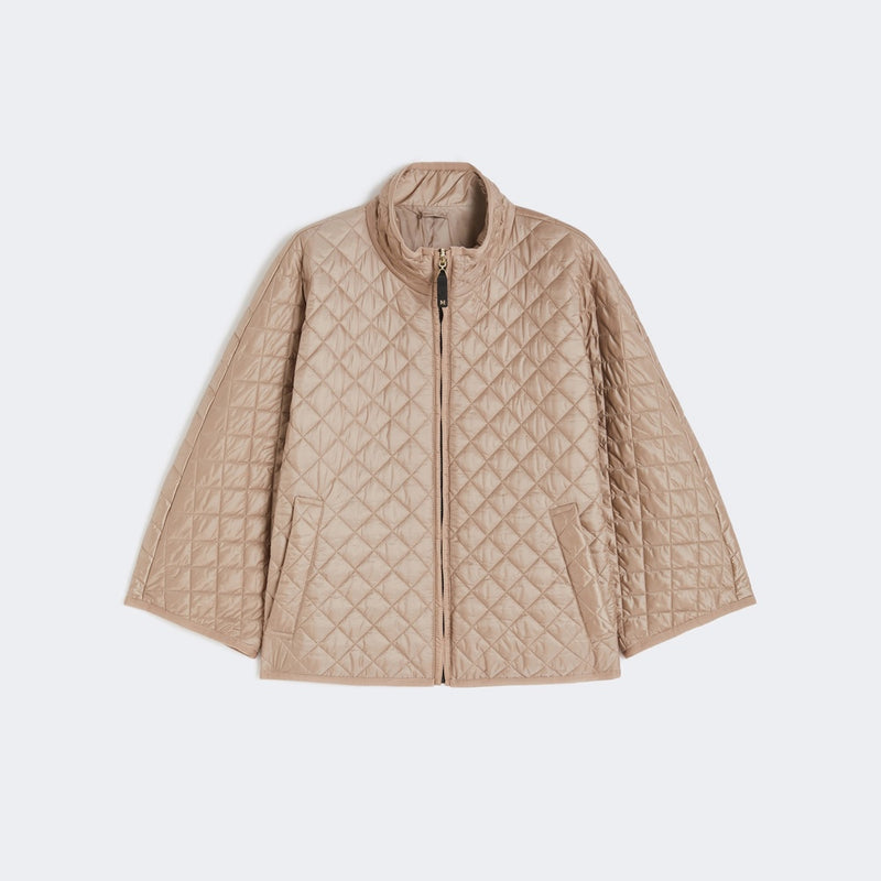 Reversible padded cape in water-repellent canvas