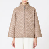 Reversible padded cape in water-repellent canvas