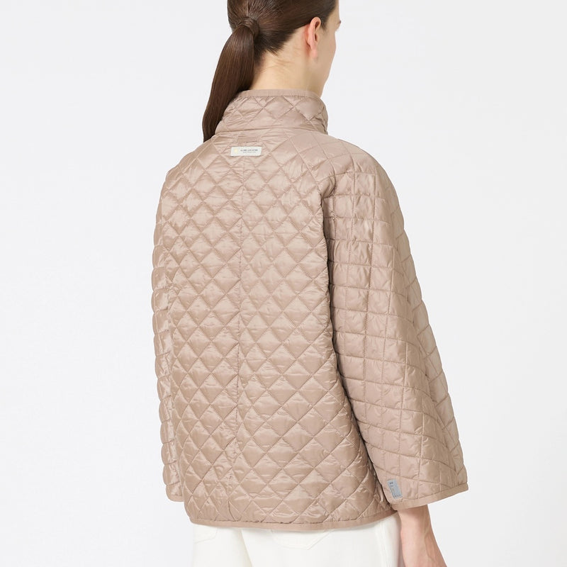 Reversible padded cape in water-repellent canvas