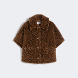 Alpaca and wool jacquard teddy cape