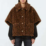 Alpaca and wool jacquard teddy cape
